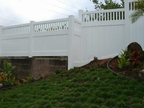 Vinyl fence project on Oahu
