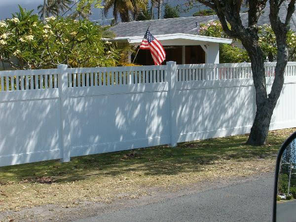 Chain link fence with gate on Oahu property