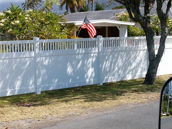 Vinyl fence installation on Oahu